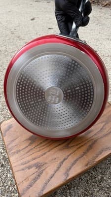 Simply Ming 12” Nonstick Frying Pan Skillet w/ Glass Lid Red - Thumbnail 8