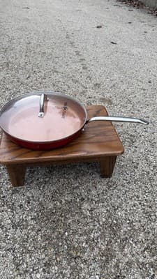 Simply Ming 12” Nonstick Frying Pan Skillet w/ Glass Lid Red - Thumbnail 2