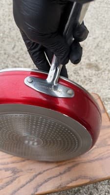 Simply Ming 12” Nonstick Frying Pan Skillet w/ Glass Lid Red - Thumbnail 9