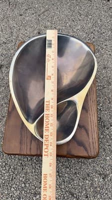 Nambe 560 Divided Serving Bowl Dish Mid Century Modern USA - Thumbnail 7