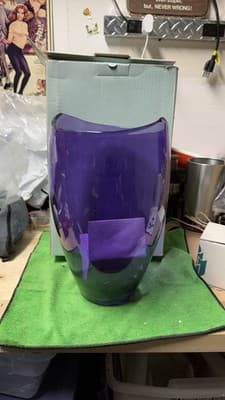 PartyLite Amethyst Glass Hurricane Candle Holder 12” Purple Vase