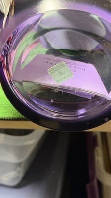 PartyLite Amethyst Glass Hurricane Candle Holder 12” Purple Vase - Thumbnail 5