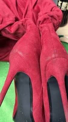 Red Over The Knee Boots Nadine Size 8.5 EU 39 Stiletto Heels - Thumbnail 10