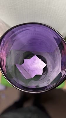 PartyLite Amethyst Glass Hurricane Candle Holder 12” Purple Vase - Thumbnail 9