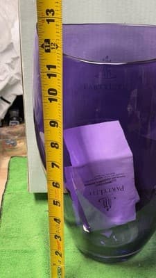 PartyLite Amethyst Glass Hurricane Candle Holder 12” Purple Vase - Thumbnail 7