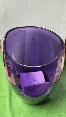 PartyLite Amethyst Glass Hurricane Candle Holder 12” Purple Vase - Thumbnail 4