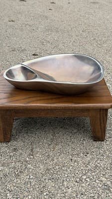 Nambe 560 Divided Serving Bowl Dish Mid Century Modern USA - Thumbnail 2