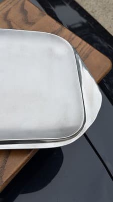Nambe Modern Metal Serving Tray Platter Rectangular Mid Century Style - Thumbnail 5