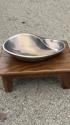 Nambe 560 Divided Serving Bowl Dish Mid Century Modern USA - Thumbnail 6