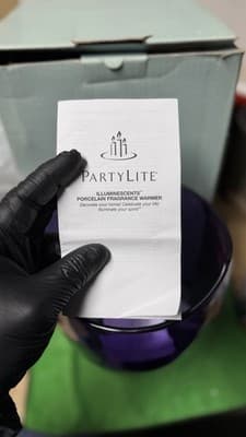 PartyLite Amethyst Glass Hurricane Candle Holder 12” Purple Vase - Thumbnail 10