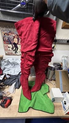 Red Over The Knee Boots Nadine Size 8.5 EU 39 Stiletto Heels - Thumbnail 15