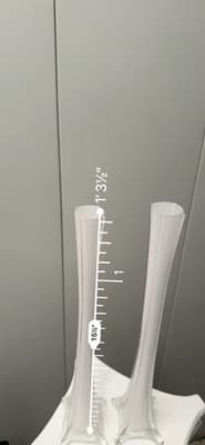 Pair of 15.5” Tall Glass Trumpet Bud Vases White Interior Clear Base New - Thumbnail 6