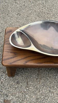 Nambe 560 Divided Serving Bowl Dish Mid Century Modern USA - Thumbnail 3