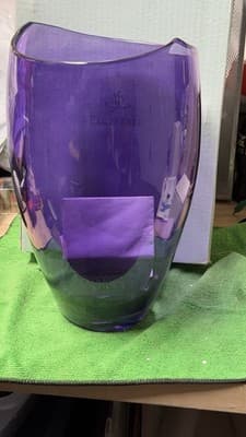 PartyLite Amethyst Glass Hurricane Candle Holder 12” Purple Vase - Thumbnail 3