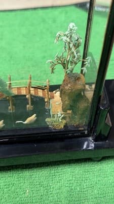 Vintage Chinese Diorama Glass Display Pagoda Garden Scene Figurine - Thumbnail 5