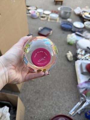 Lolita Wine Glass Flip Flops Too Hand Painted Colorful Fun Glass - Thumbnail 6