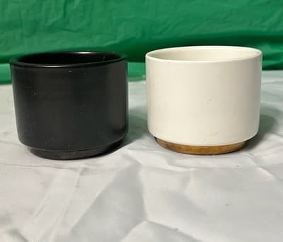 Fellow Monty Style Ceramic Cups Set of 2 Black & White Coffee Tea Cups