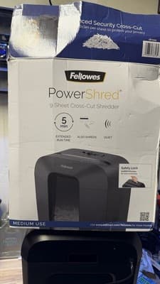 Fellowes Powershred 9-Sheet Cross-Cut Paper Shredder Medium Use Tested - Thumbnail 8