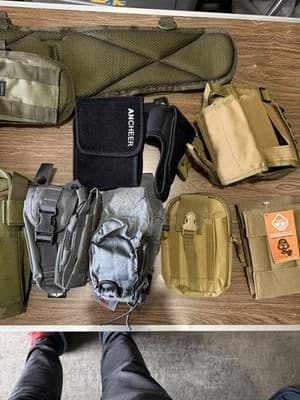 Lot of 12 Tactical MOLLE Pouches / Holsters / Accessories – Mixed Colors - Thumbnail 9