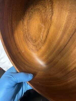 Set of 2 Acacia Wood Serving Bowls Natural Wooden Salad Bowls - Thumbnail 4