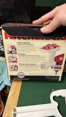KitchenAid Food Grinder Attachment FGA w/ Plates & Box Crack on Housing - Thumbnail 11