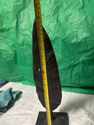 Crate & Barrel Mango Leaf Metal Sculpture Black Modern Home Decor Accent Stand - Thumbnail 6