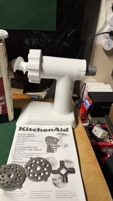 KitchenAid Food Grinder Attachment FGA w/ Plates & Box Crack on Housing - Thumbnail 3