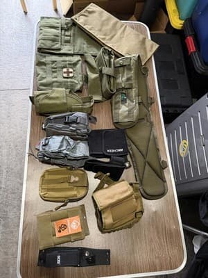 Lot of 12 Tactical MOLLE Pouches / Holsters / Accessories – Mixed Colors - Thumbnail 3