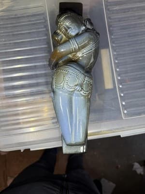 Veedhachalam Racel Art Pottery Sculpture India Sleeping Woman 12" Ceramic - Thumbnail 3