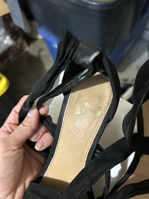 Report Black Suede Ankle Tie Cork Wedge Sandals Size 6.5 Women’s - Thumbnail 4