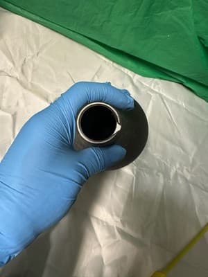 Modern Dark Brown Ceramic Vase Wood Look Minimalist Decor Thailand 12” - Thumbnail 4