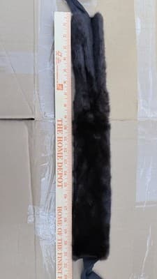 Vintage Mink Fur Scarf Dark Brown Real Fur Wrap Collar Women - Thumbnail 2