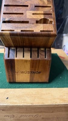 Wüsthof Wooden Knife Block Storage Holder Countertop Organizer Damaged - Thumbnail 5