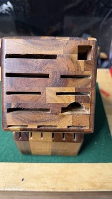Wüsthof Wooden Knife Block Storage Holder Countertop Organizer Damaged - Thumbnail 4