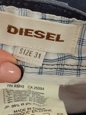 Diesel Men’s Cargo Shorts Navy Blue Size W40 Cotton Stretch Casual - Thumbnail 11