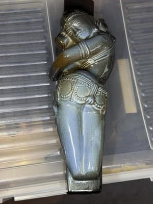 Veedhachalam Racel Art Pottery Sculpture India Sleeping Woman 12" Ceramic - Thumbnail 4