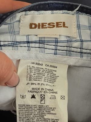 Diesel Men’s Cargo Shorts Navy Blue Size W40 Cotton Stretch Casual - Thumbnail 9