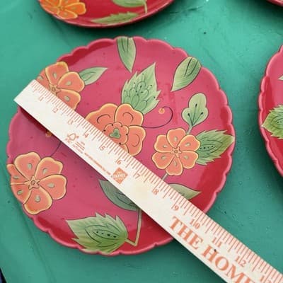 Temp-tations by Tara Poppy Red 10” Plates Set of 4 Floral - Thumbnail 3