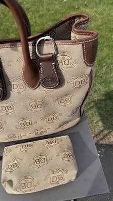 Dooney & Bourke DB Signature Canvas Double Handle Tote Bag Set New - Thumbnail 6