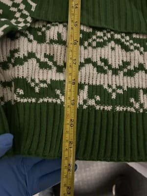 Green Nordic Dog Sweater & Hat Set Knit Winter Warm Reindeer Pattern - Thumbnail 4