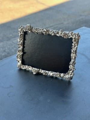 Modulus Floral Rose Metal Picture Frame 3.5x5 Vintage Made in Taiwan