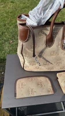 Dooney & Bourke DB Signature Canvas Double Handle Tote Bag Set New - Thumbnail 7