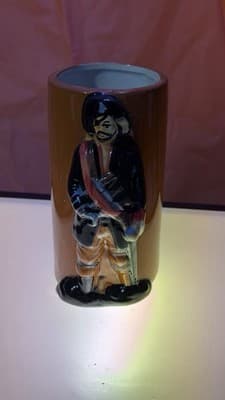 Pirate Tiki Mug – Brown Ceramic – DW542 – 7.5” Tall – Skull & Pirate Design