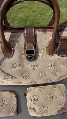 Dooney & Bourke DB Signature Canvas Double Handle Tote Bag Set New - Thumbnail 5