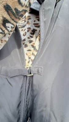 Dennis Basso Coat 1X Black Reversible Leopard Faux Fur Jacket Womens - Thumbnail 2