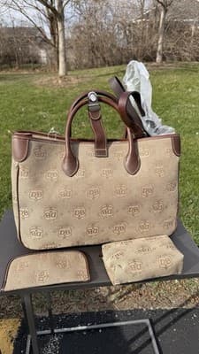 Dooney & Bourke DB Signature Canvas Double Handle Tote Bag Set New - Thumbnail 8
