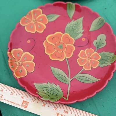 Temp-tations by Tara Poppy Red 10” Plates Set of 4 Floral - Thumbnail 4