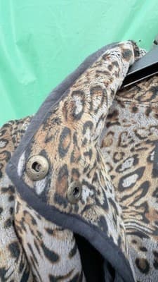 Dennis Basso Coat 1X Black Reversible Leopard Faux Fur Jacket Womens - Thumbnail 4