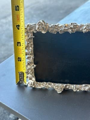 Modulus Floral Rose Metal Picture Frame 3.5x5 Vintage Made in Taiwan - Thumbnail 5