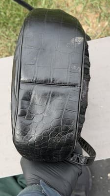 Vintage Sharif Black Leather Suede Patchwork Shoulder Bag Made in USA - Thumbnail 7
